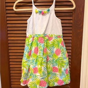 Gymboree White and Green Tropical Dress